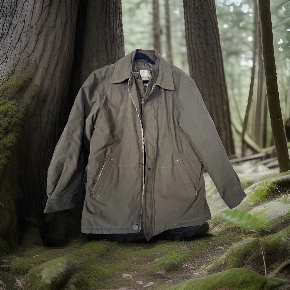 RFT Rainforest Jacket Mens Large Full Zip Size‎ Large Brown  Denim Zip Pockets